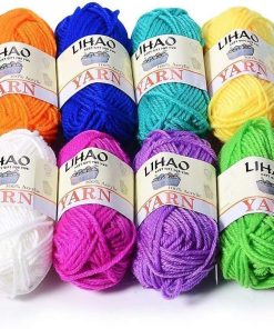 LIHAO 12 Skeins Mini Yarn for Knitting Crochet Craft - 100% Acrylic