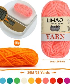 Alternative view of LIHAO 12 Skeins Mini Yarn for Knitting Crochet Craft - 100% Acrylic